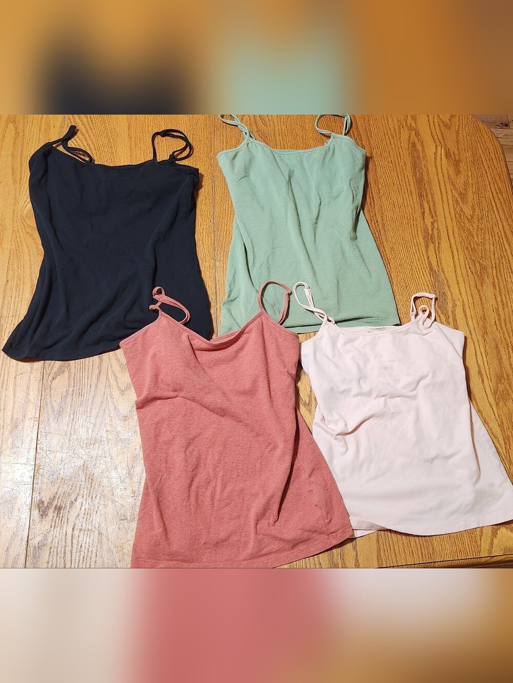Sonoma Women's Spaghetti Strap Camisoles in Black, Mint, Rose, Blush (set of 4)
